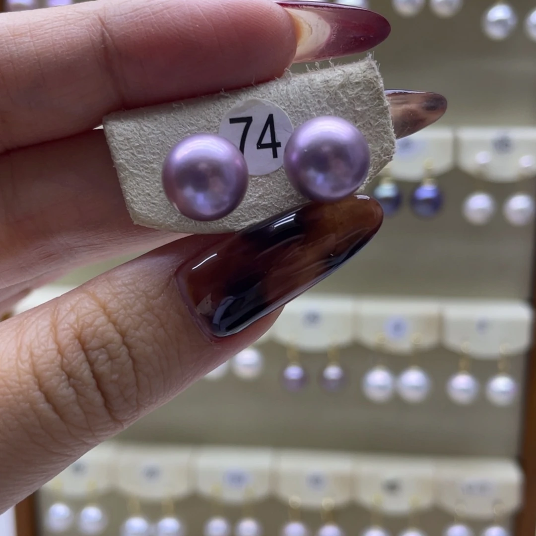 淡水珍珠耳饰18K金镶嵌