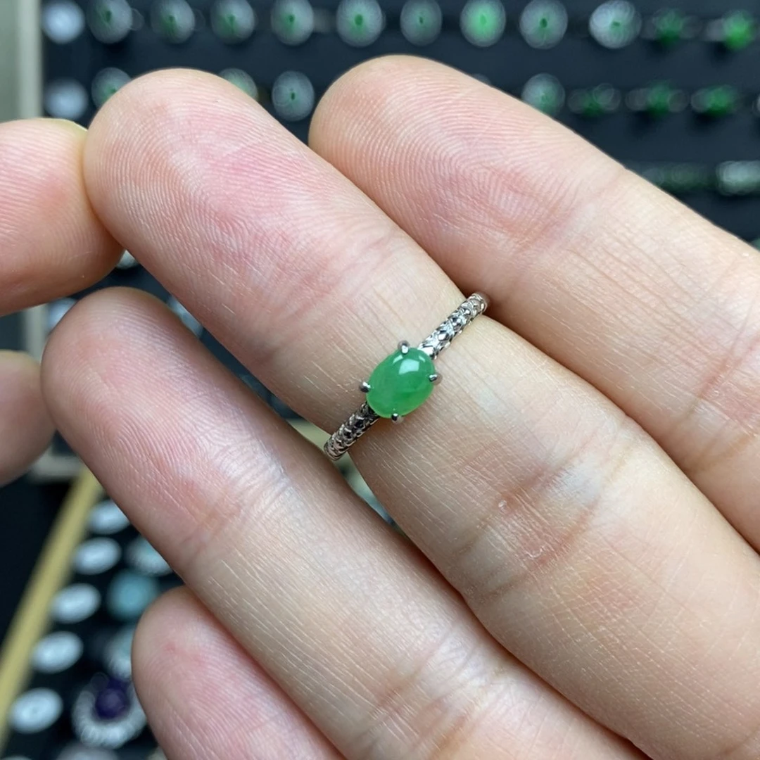 翡翠戒指银S925镶嵌11111