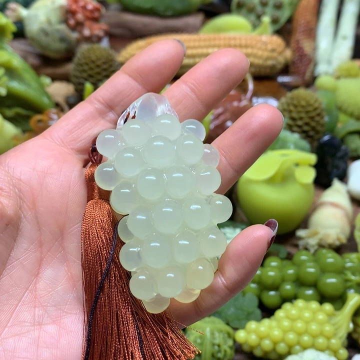 蛇纹石玉手把未镶嵌彼*花