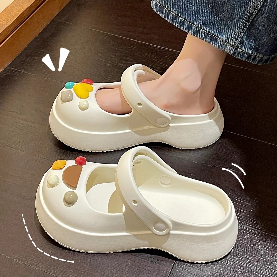 夏季玛丽珍洞洞鞋女款2025新款海边沙滩防滑防臭拖鞋女外穿