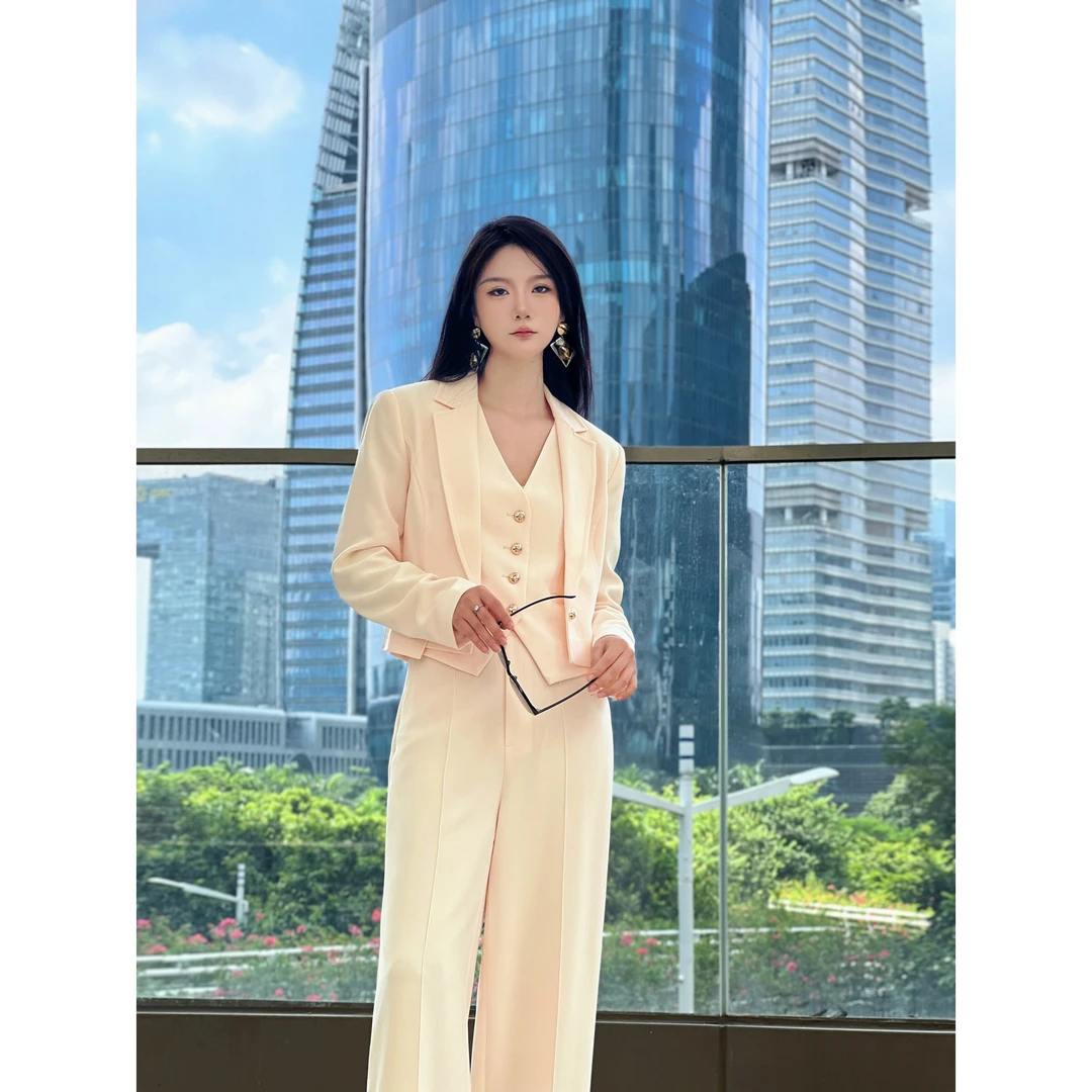 百丝/BAISI商场同步AAJE409301H2气质感时尚百搭修身西装外套