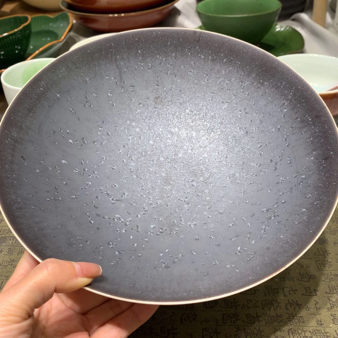 陶景德镇粗陶复古盘碗微瑕