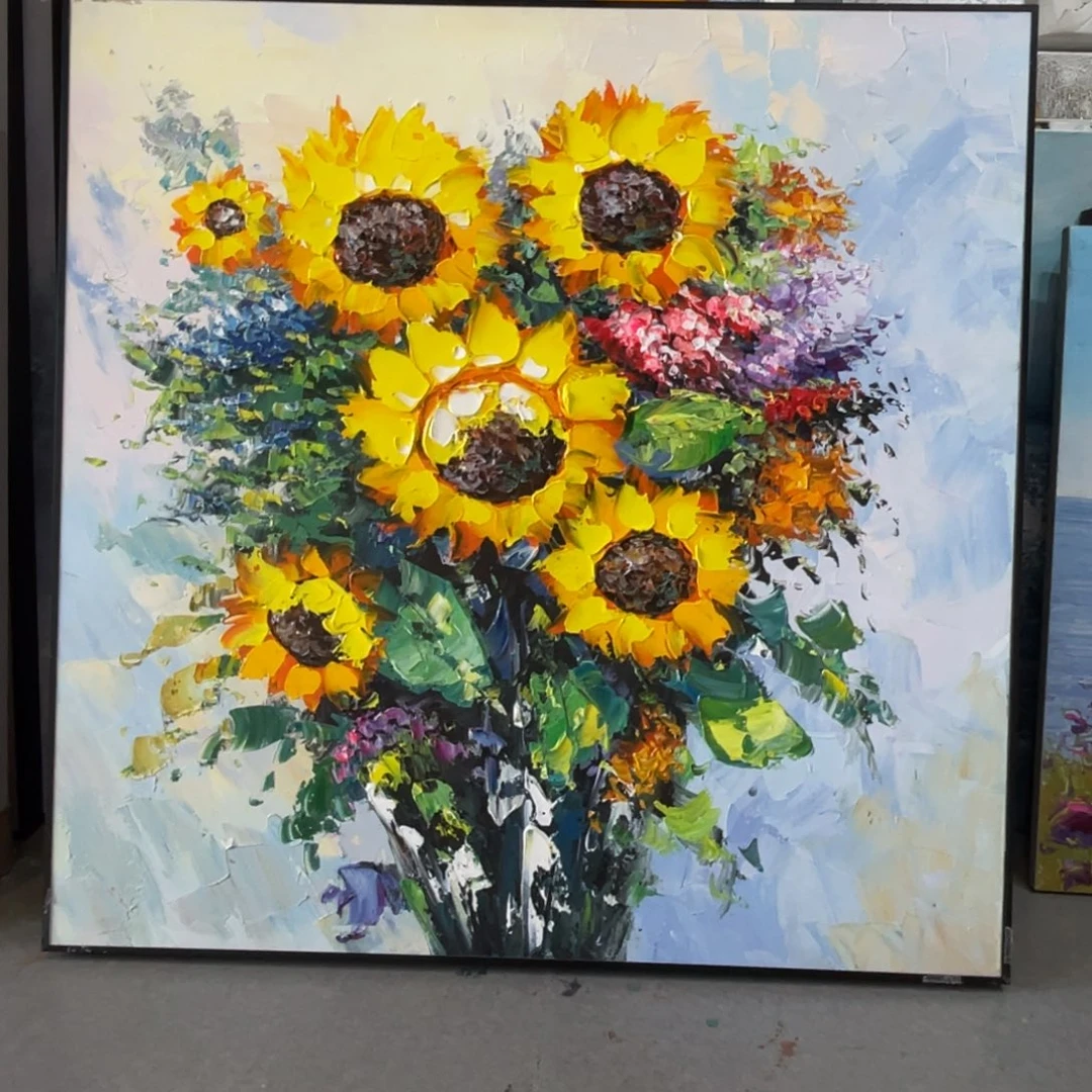 油画油画作品欣赏90.90带铝合金框