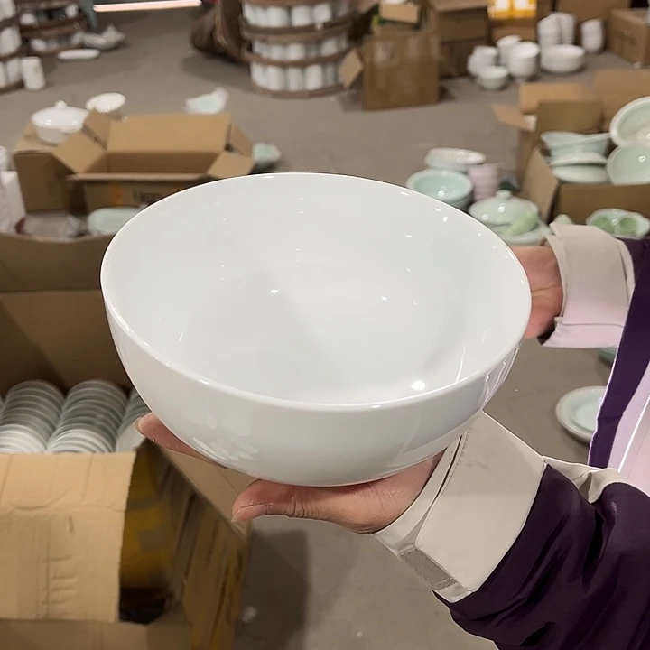 瓷片高白泥7英寸罗汉面碗两个微瑕包邮