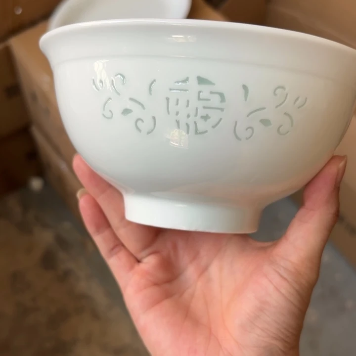 青瓷景德镇陶瓷面碗两只白色