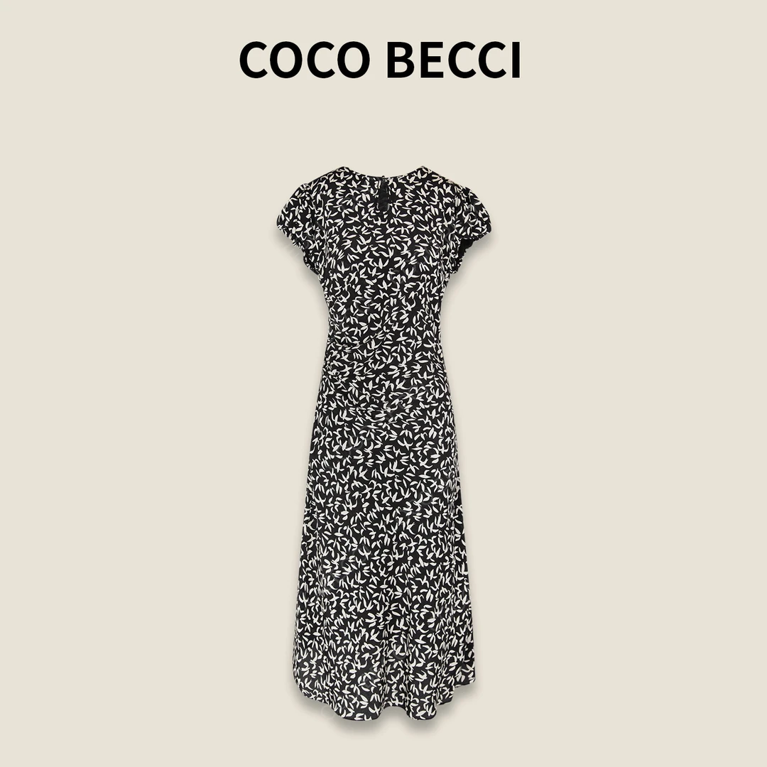COCO BECCI【真丝和平鸽】03双皱16姆米100桑蚕丝连衣裙CFLJB372087