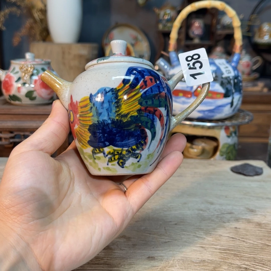 壶素浅陶瓷手工手绘