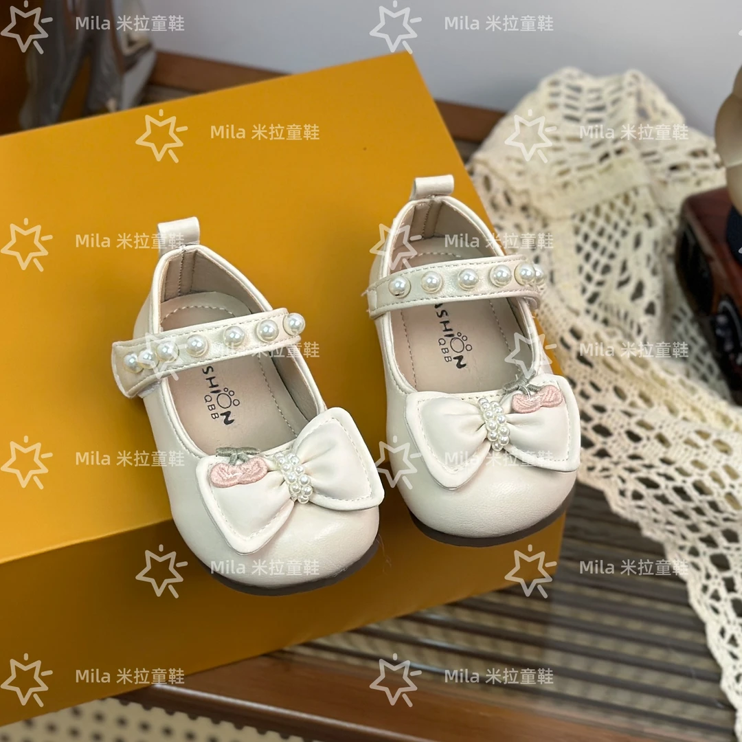 软底女宝小童欧若假日风鞋子公主皮革拼接皮鞋秋季婴童小童宝宝鞋