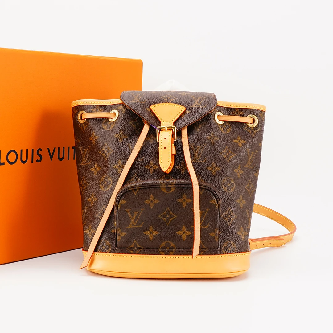 95新 LouisVuitton/路易威登 【桔夕诗诗】中古抽绳双肩包换配皮