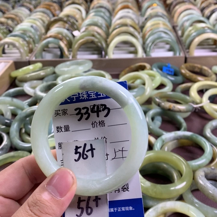 未镶嵌蛇纹石玉手镯3343