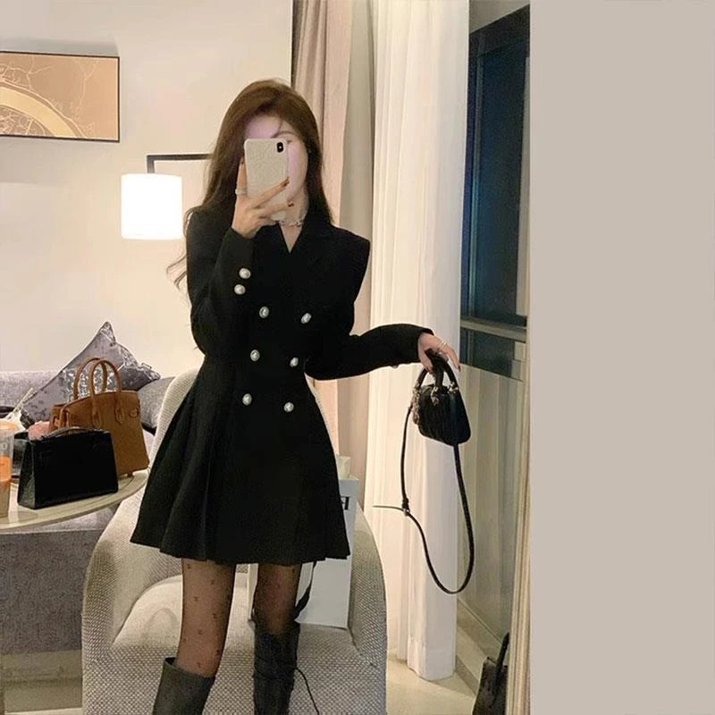 高端设计感轻奢小香风小个子西装连衣裙女装秋款秋装气质显瘦夏季