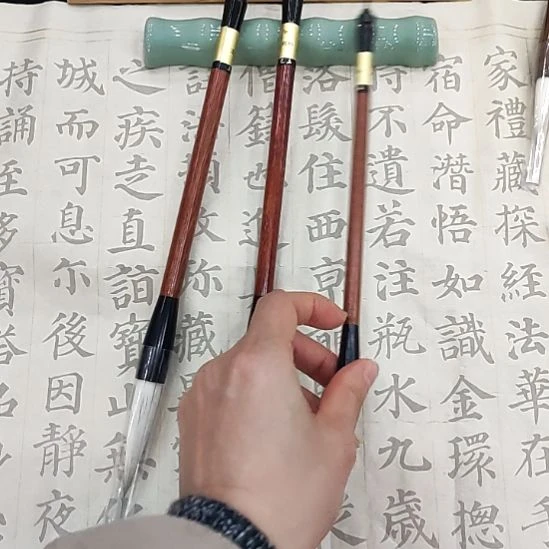 红木黑檀斗羊狼兼毫0.7  3.8