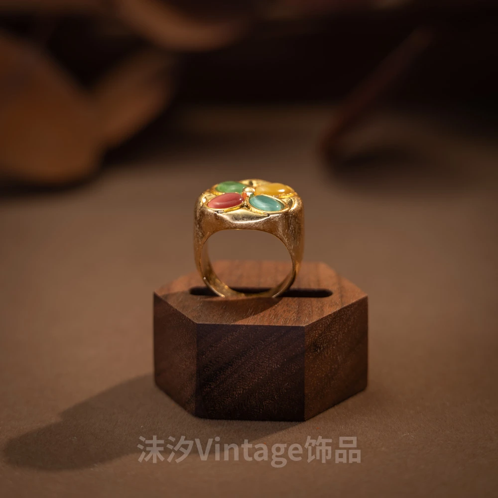 铜合金戒指 堡格丽中古复刻戒指欧美vintage宫廷风指环