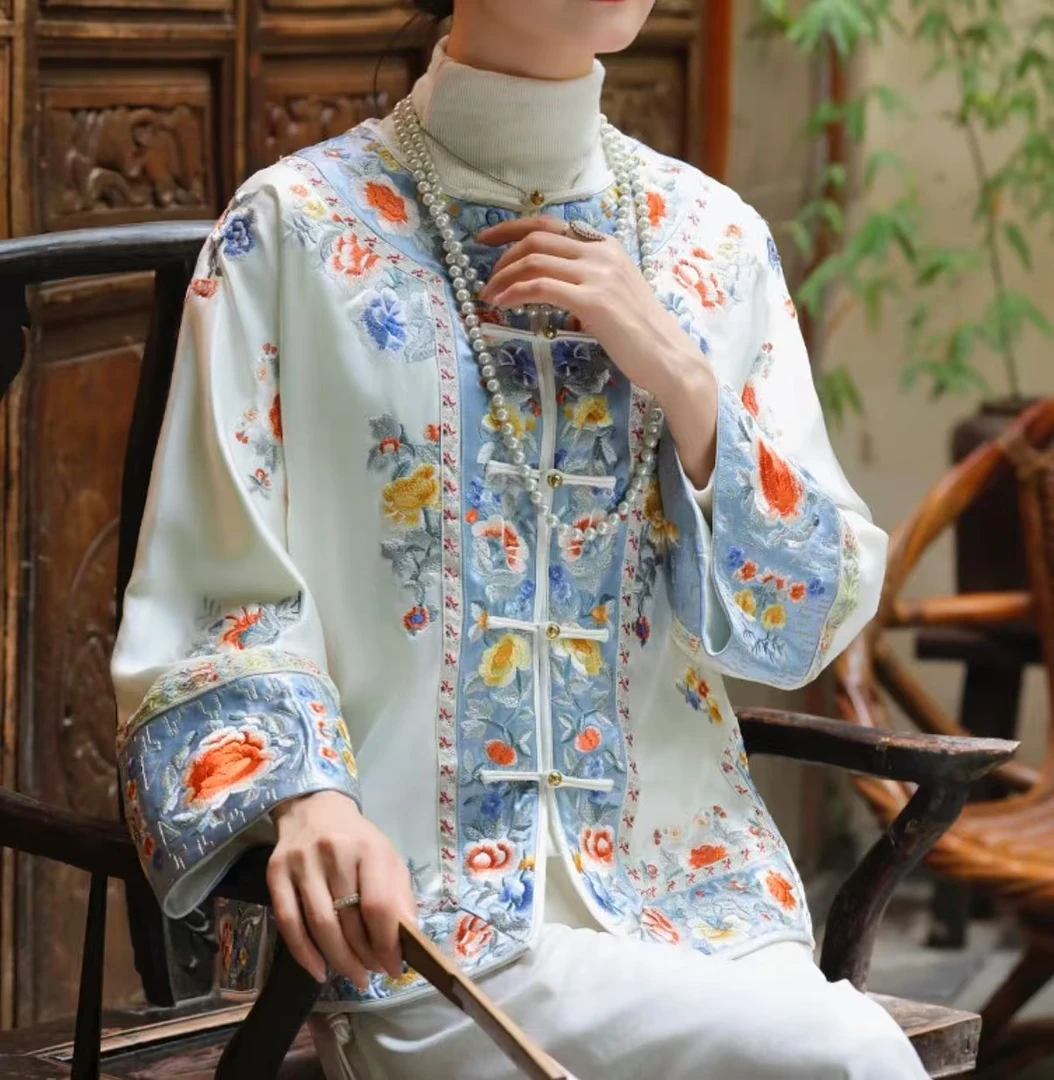 新中式中国风太太服年轻款汉服刺绣外套2025A8499—四月