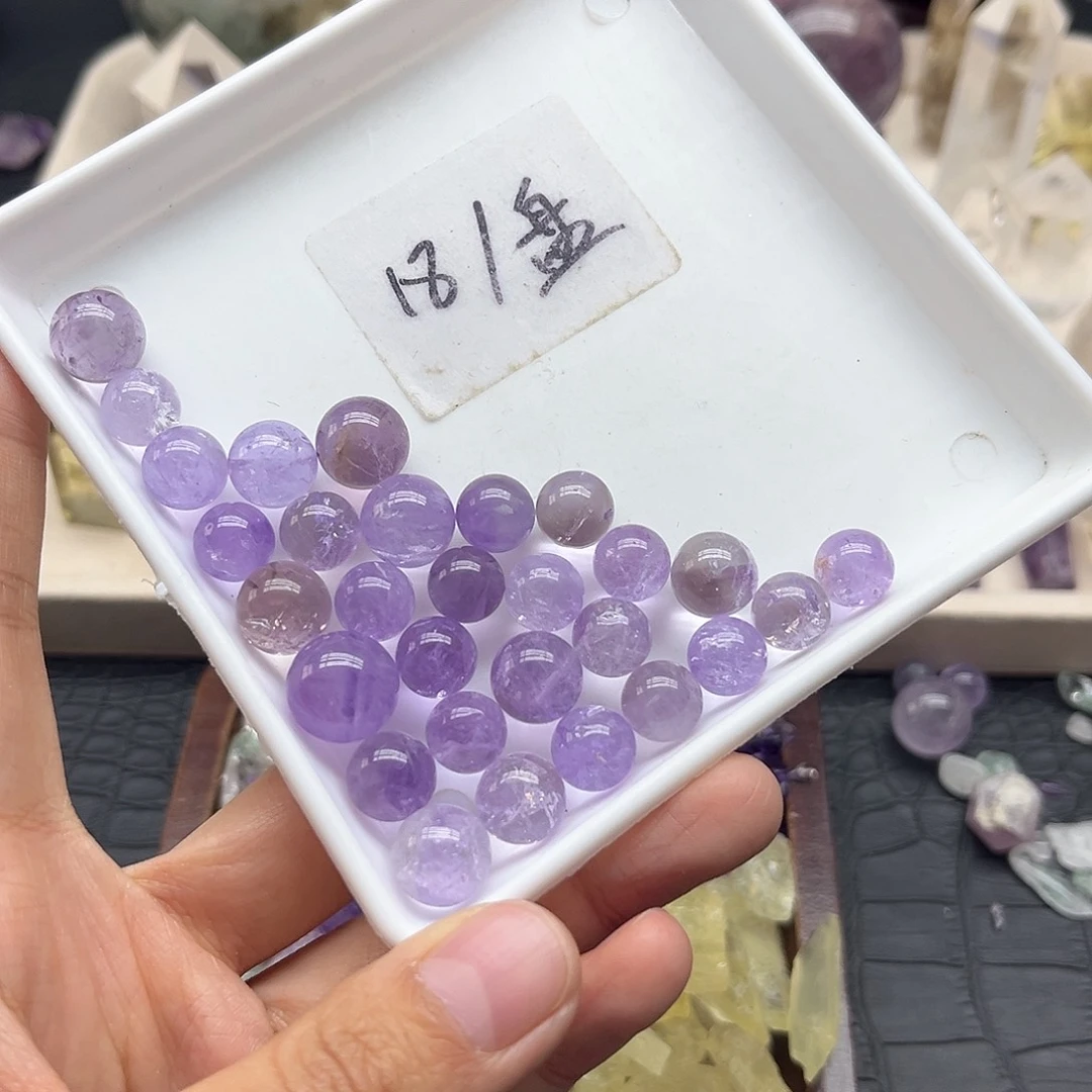 水晶珠宝半成品未镶嵌24玻利维亚紫单珠