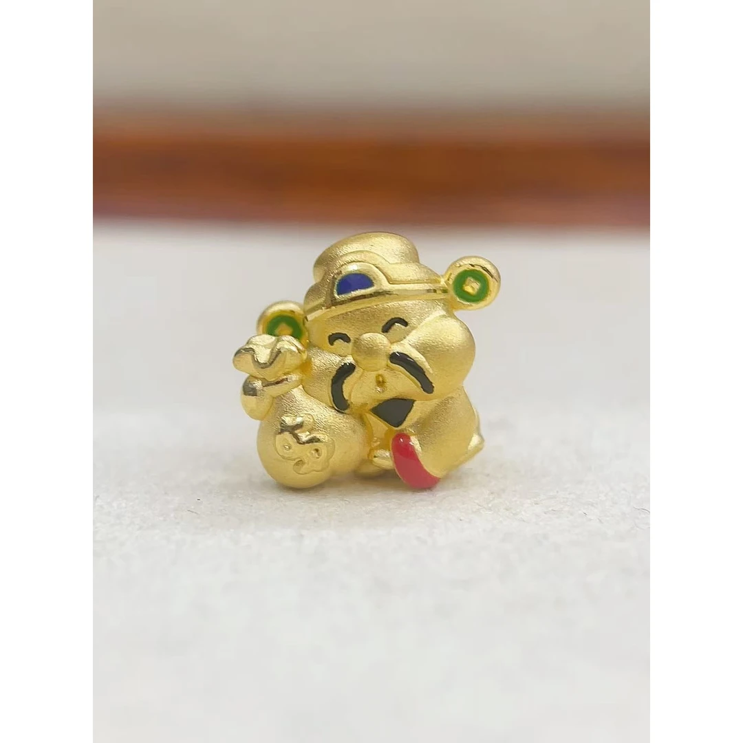 水贝黄金足金999财神爷转运珠DP1964
