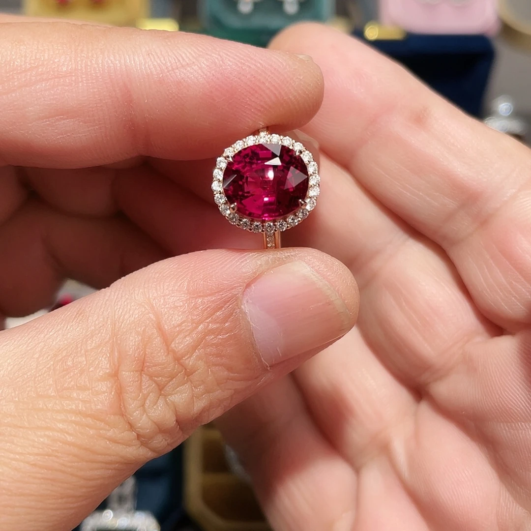 碧玺戒指18K金镶嵌4.36ct