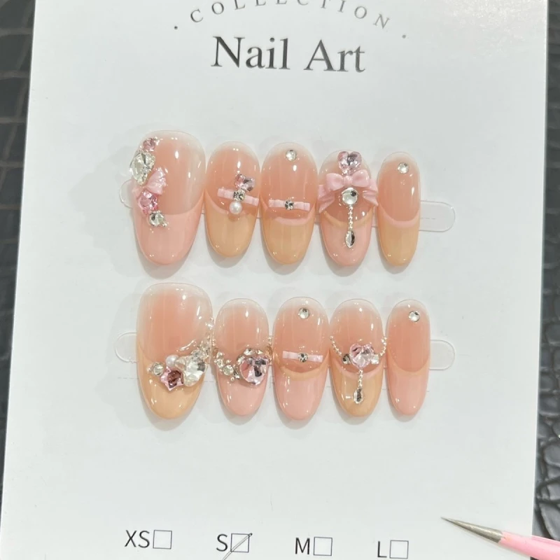 高级纯手工千金猫眼爆闪法式穿戴可拆卸气质美甲显白指甲蝴蝶贴片