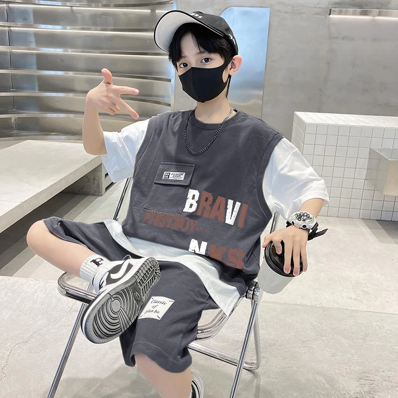 男童夏装套装2025新款儿童装夏季薄款夏款中大童运动男孩酷帅气潮