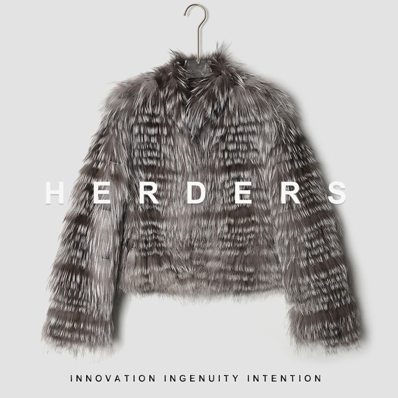 HERDERS 短款立领款狐狸毛皮草外套 249579