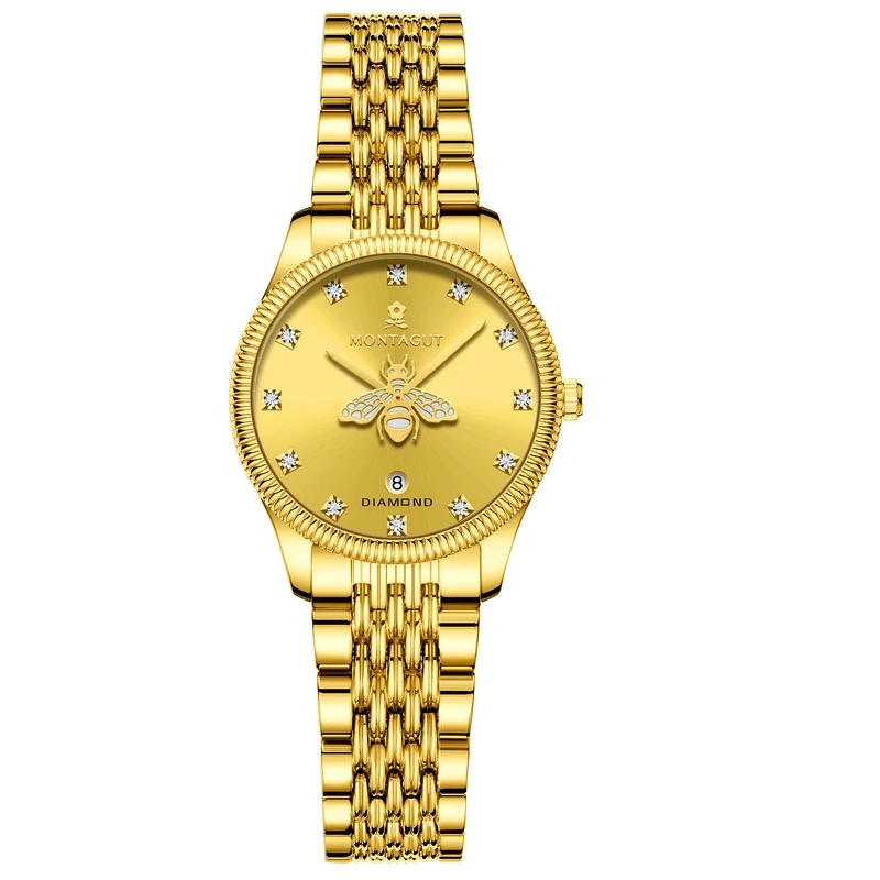 【待销毁】MONTAGUT梦特娇时尚潮奢含金真钻高奢小蜜蜂系列女表XZX