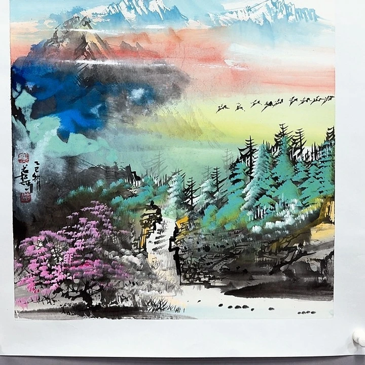 国画亲笔手绘放心去藏