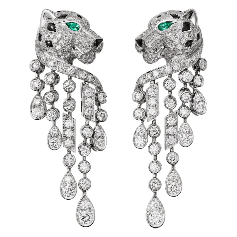 18K金满钻流苏豹子耳饰 CZ (定制品质48小时鉴赏期）