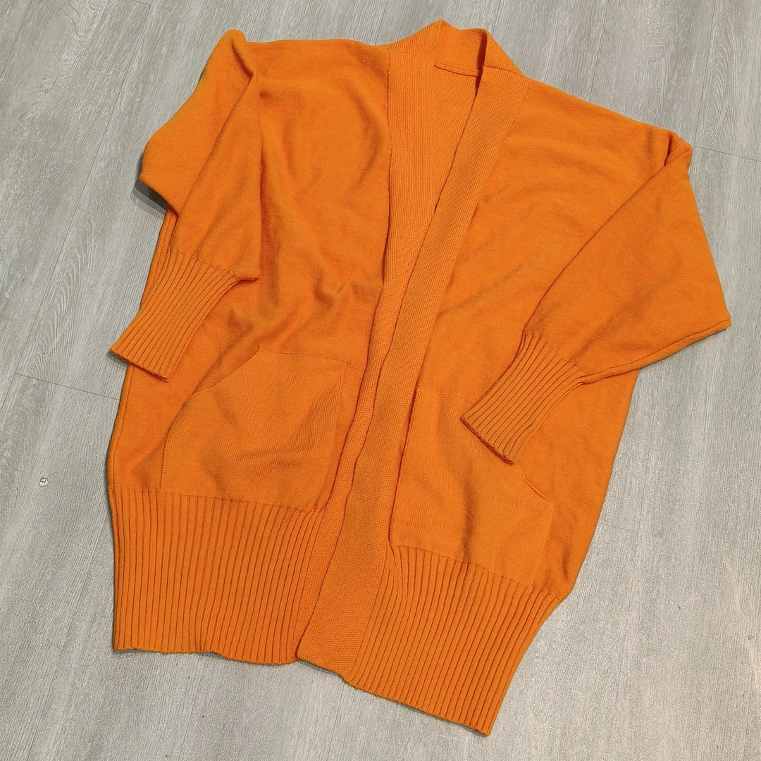 慵懒风宽松中长款气质设计感针织外搭外套-果梓357