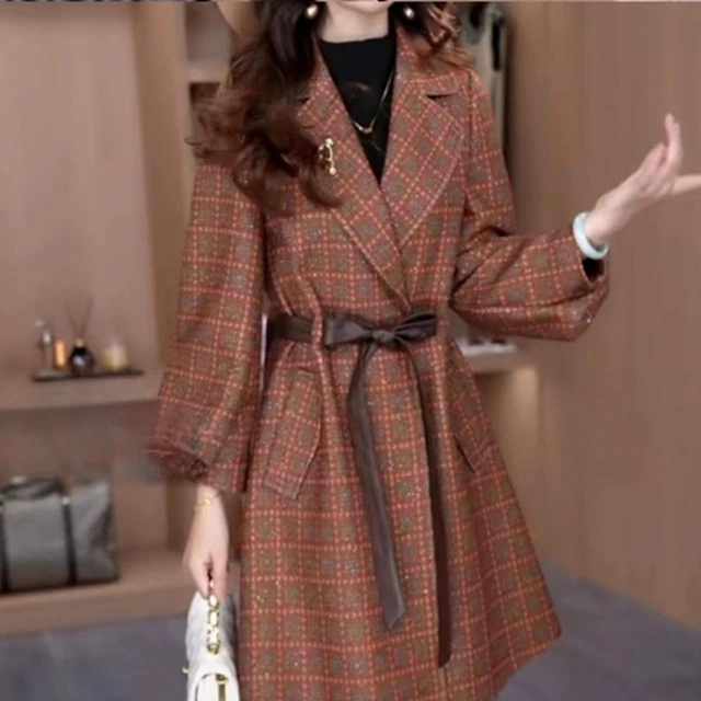 芙丽琪杭州意法风衣外套女士春秋2025新款小个子高级感中长款大衣