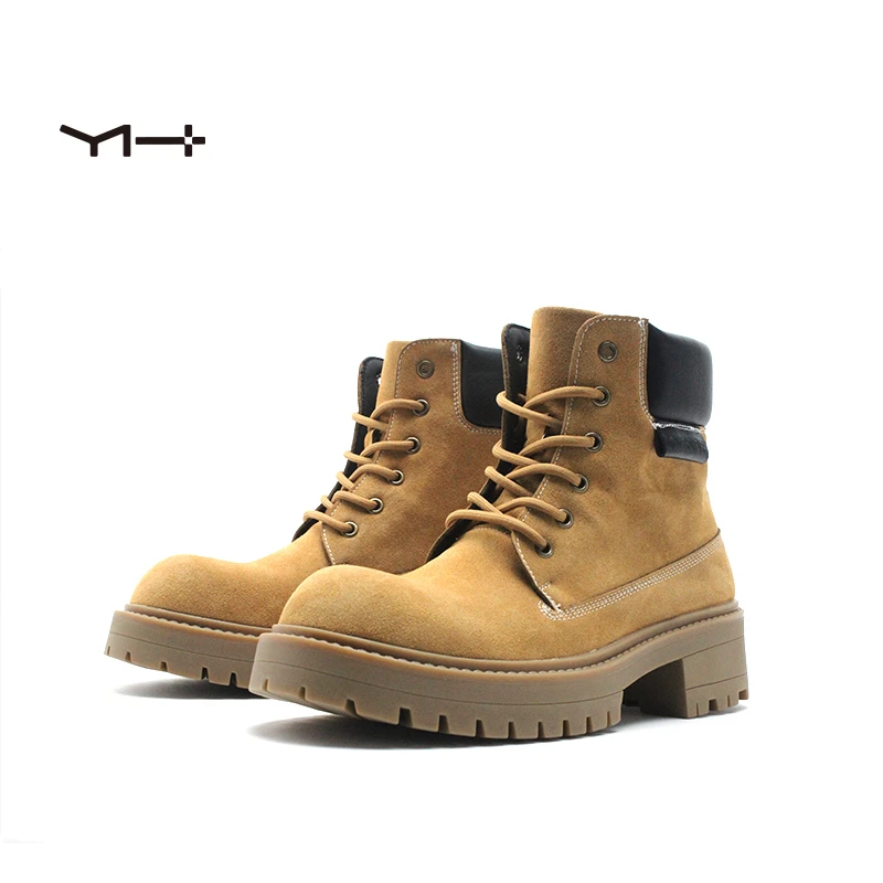 251503秋冬户外英伦风休闲登山靴厚底冬季大黄靴马丁靴高帮靴子