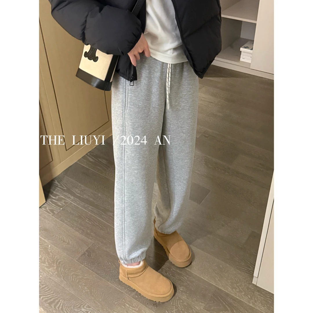 【LIUYI】团宠卫裤~冬季加绒加厚保暖束脚裤410152