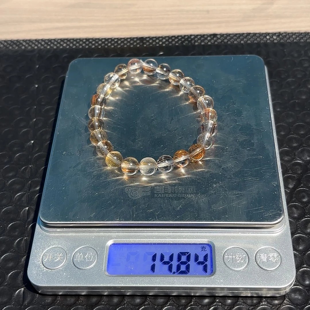 天然彩发晶尺寸7.8mm