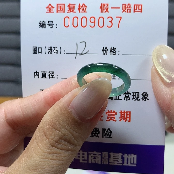 翡翠未镶嵌戒圈9037