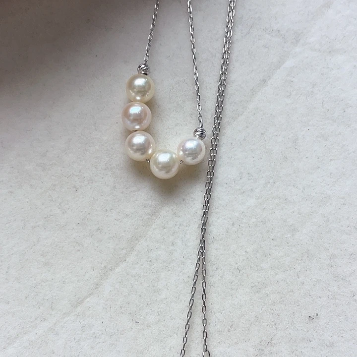 银S925镶嵌海水珍珠项链