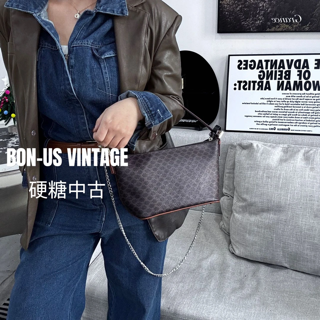 95新 Celine/思琳 617680/老花手提饭盒