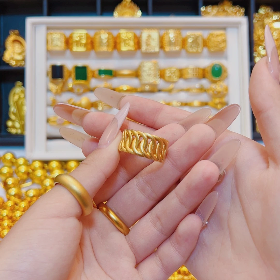 合金合金麻花戒指开口