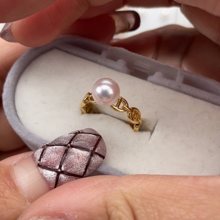 海水珍珠戒指银S925镶嵌