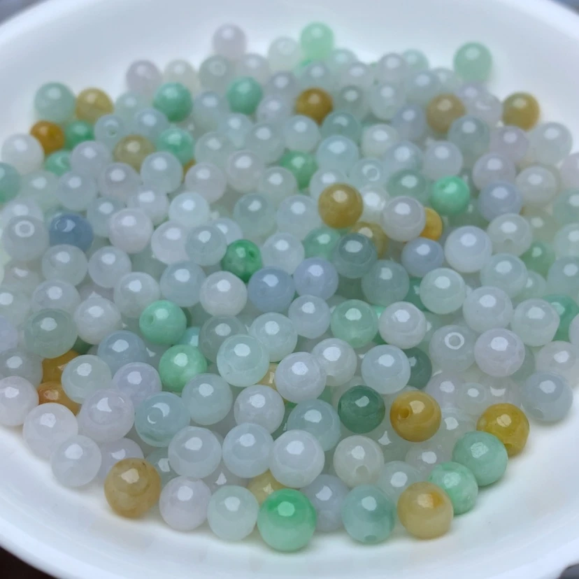 【闪购商品】翡翠手链未镶嵌卡5.5冰透三彩30个