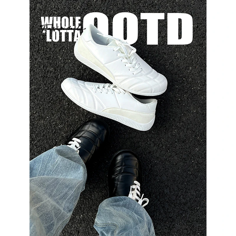 aoyo25SS秋冬新款赛车鞋男美式复古系带徳训鞋时尚潮流百搭低帮鞋