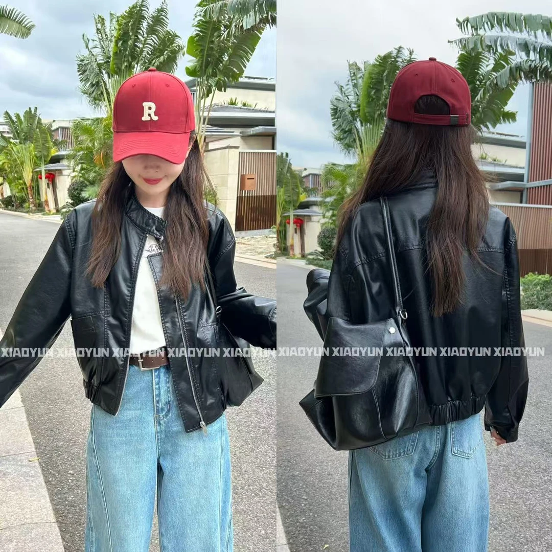 招财进宝 小允姐姐2025时尚新款百搭气质机车风街头女神皮衣