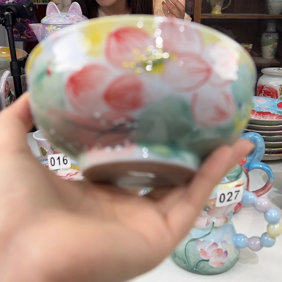 景德镇手绘高温釉下彩陶瓷茶具