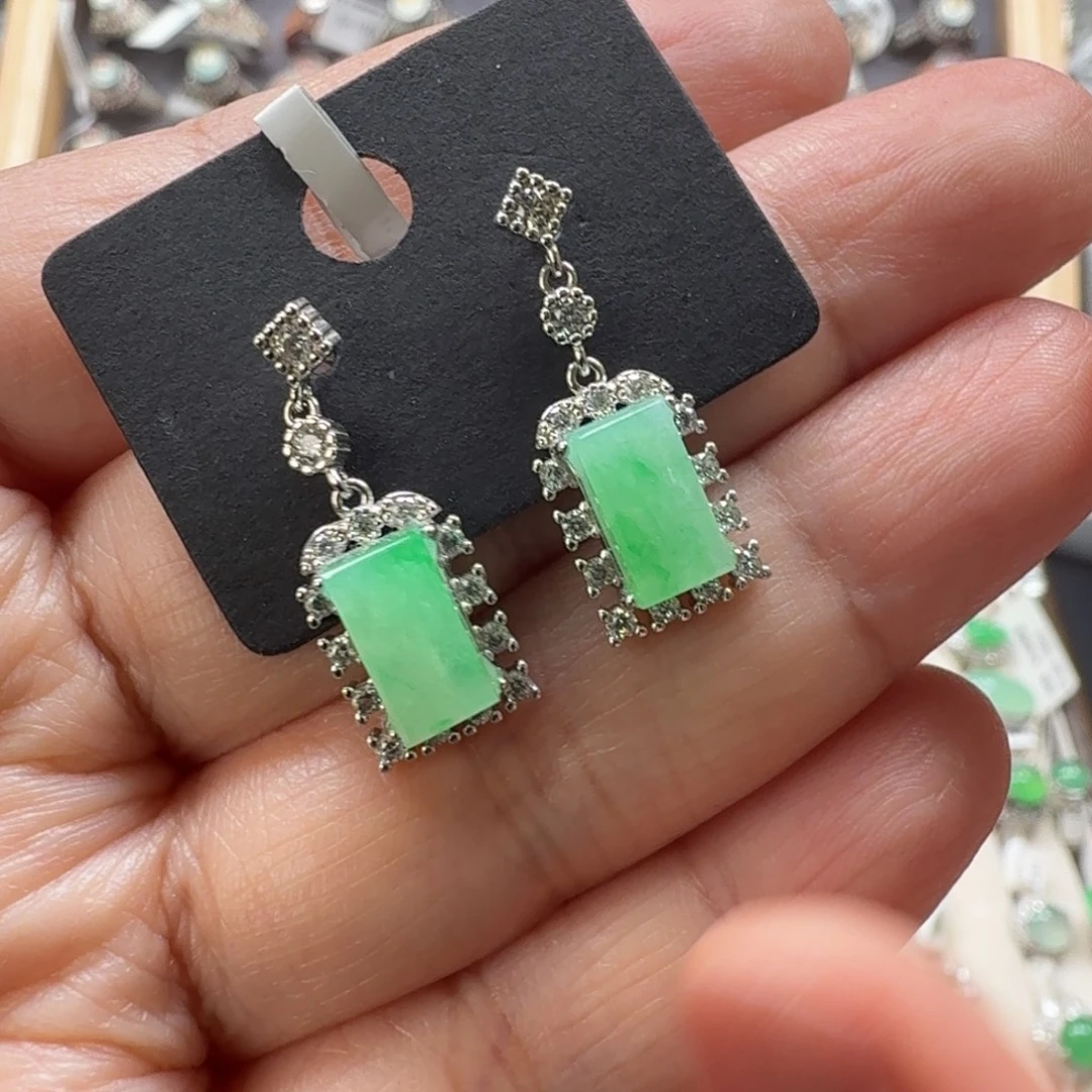 翡翠银S925镶嵌戒指8060