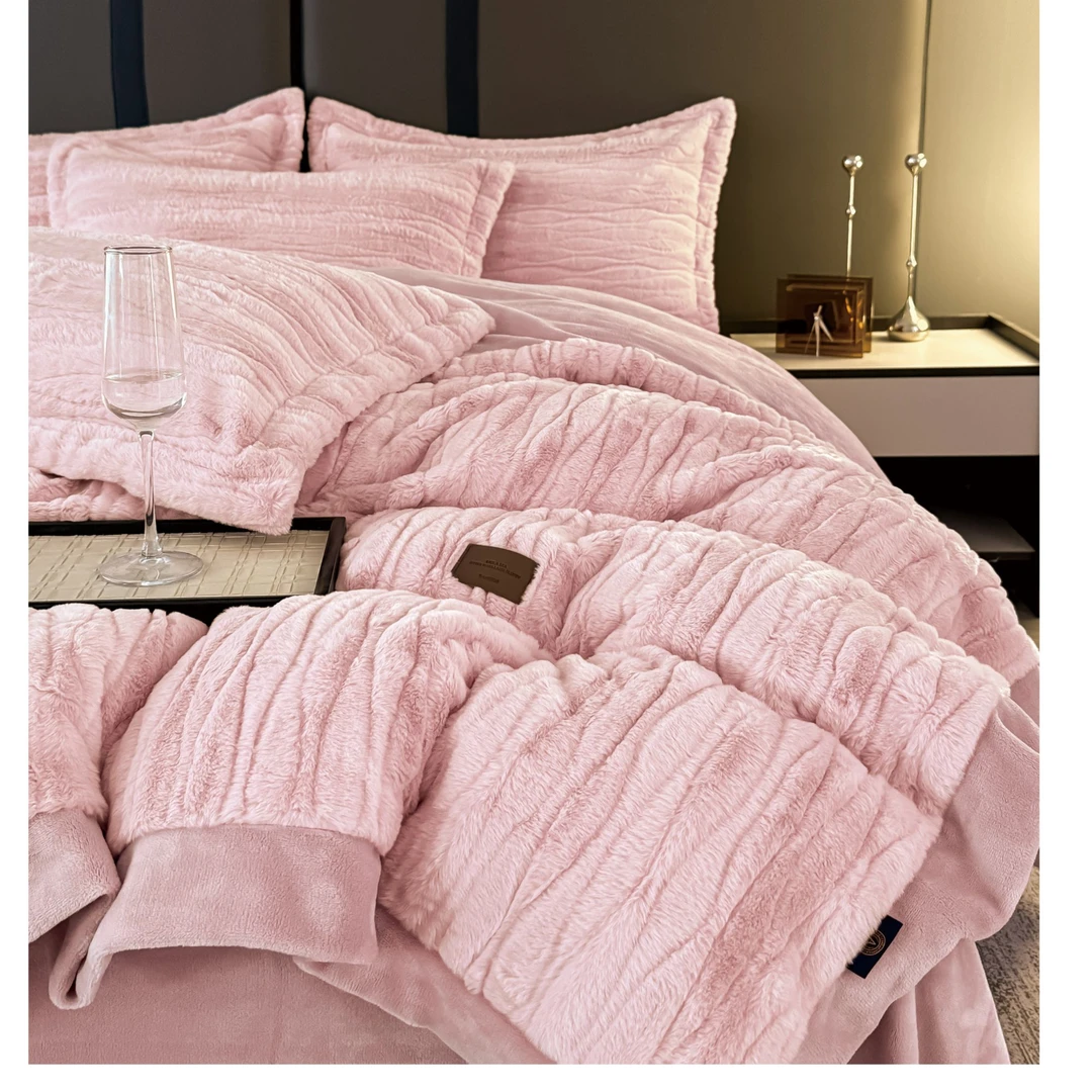 【冬季四件套】保暖轻奢加厚牛奶绒四件套水貂绒