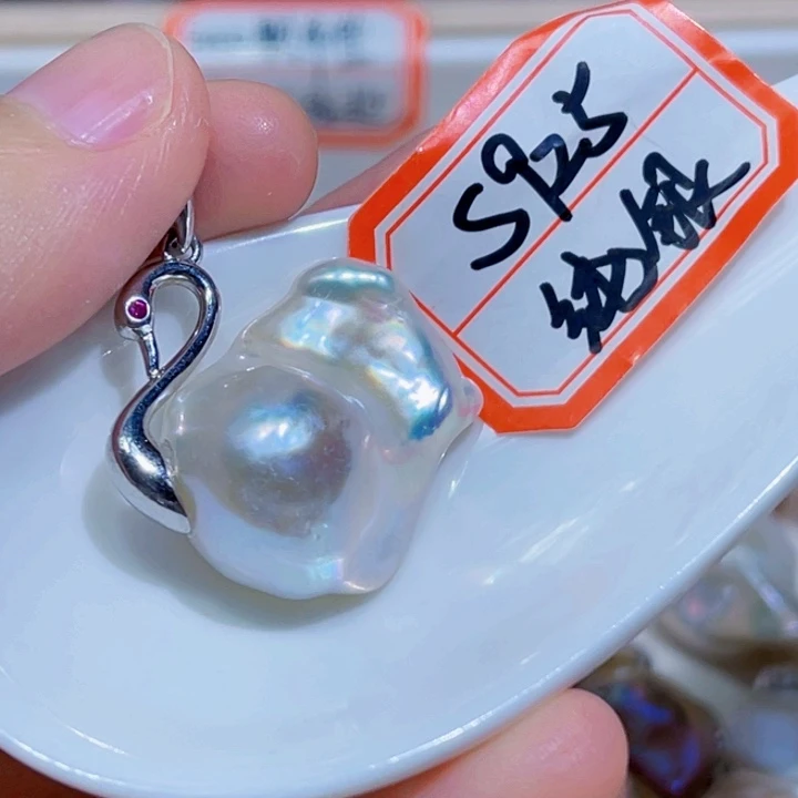 淡水珍珠银S925镶嵌颈饰