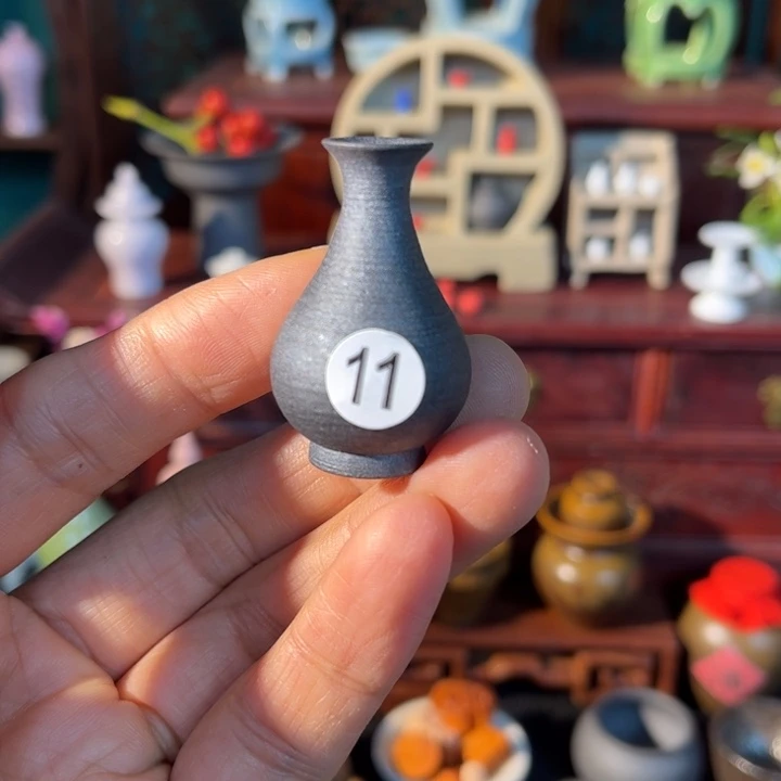 摆件微陶老王迷你花瓶