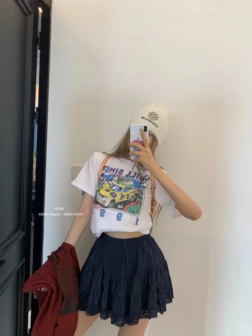 【新品上新】时尚百搭宽松显瘦休闲亲肤舒适卡通圆领小汽车T恤