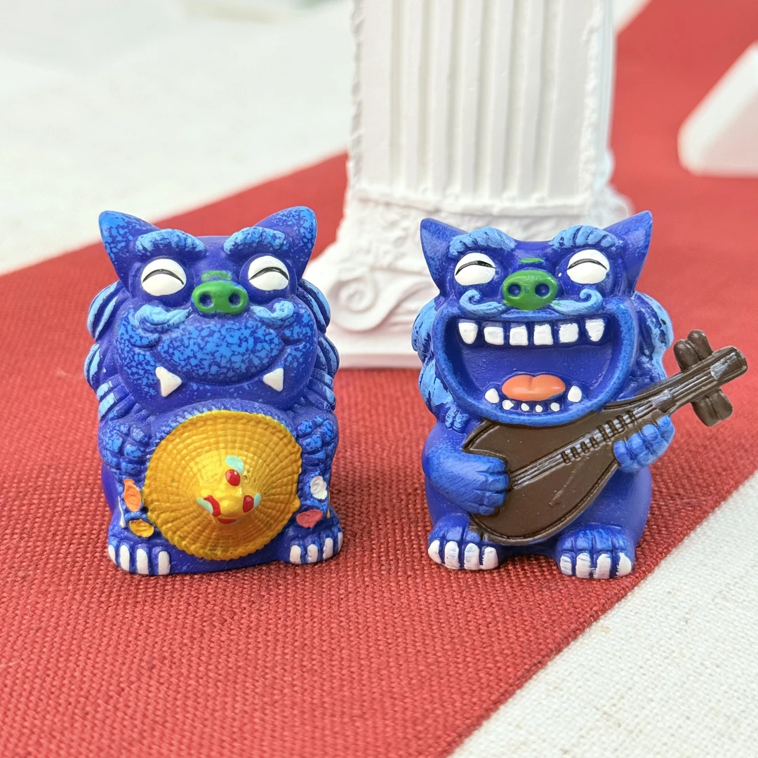 【蓝色狮圆圆】可爱小狮子桌面摆件（一对装）面小仙多样性发其一