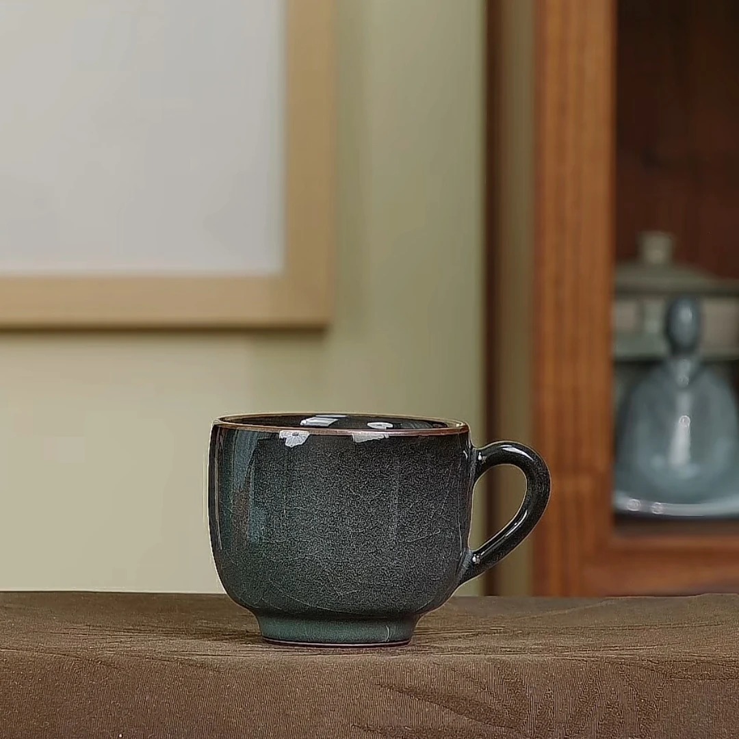 黑美人咖啡杯陈卫武龙泉青瓷主人杯闻香杯主人杯