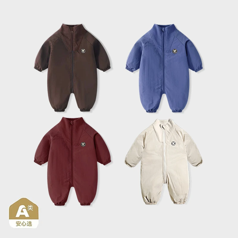 【三防冲锋衣】婴儿连体衣新生儿加绒加厚宝宝冬季哈衣休闲爬服
