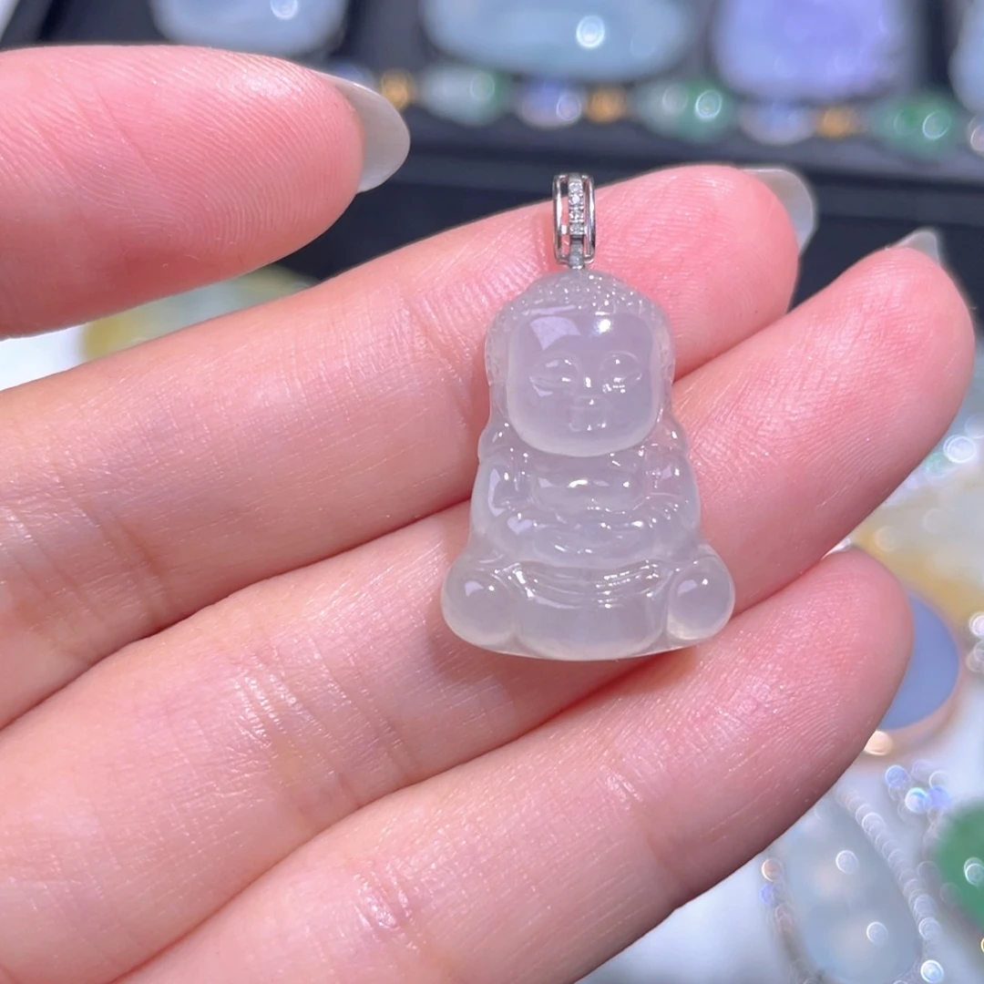 颈饰18K金镶嵌翡翠翡翠